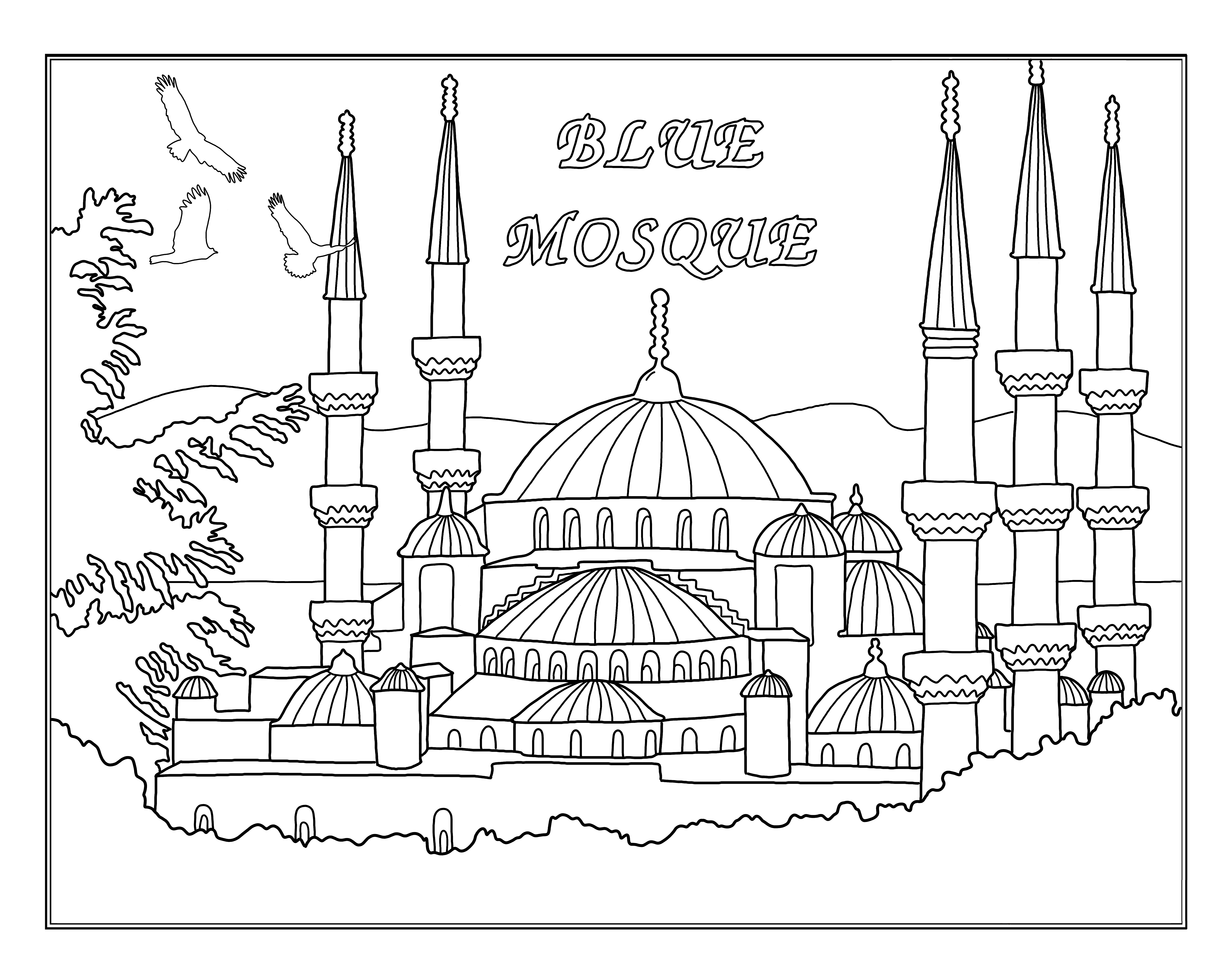Мечеть Раскраска +70 фото и картинок, распечатать бесплатно.